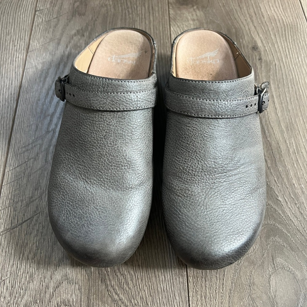 Dansko Berry Clog Gray Silver Slip On Mule Leather Womens EUR 39 US 8.5-9 - Picture 10 of 10